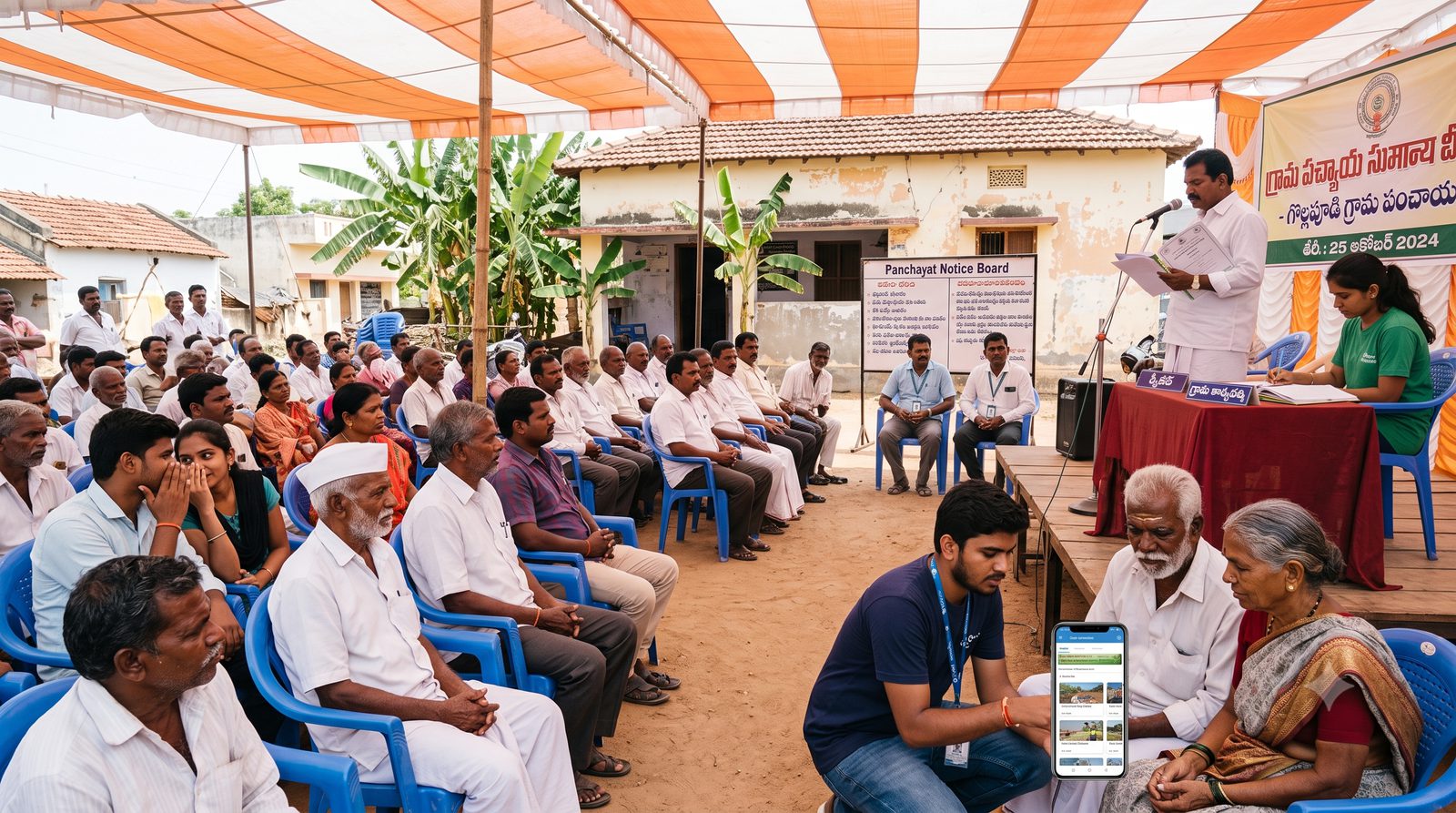 Community stakeholders at gram sabha